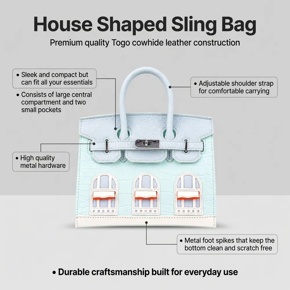 Kiara (M) - Mint Green Premium cowhide leather sling Bag for women| spacious everyday handbag| durable & stylish ladies shoulder bag| Multi-purpose bag for work, travel, sopping - Image 4