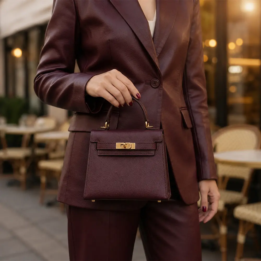 Meilin (S)- Dark Brown Premium cowhide leather mini crossbody Bag for women| everyday handbag| durable & stylish ladies shoulder bags| Multi-purpose bags for work, travel, sopping
