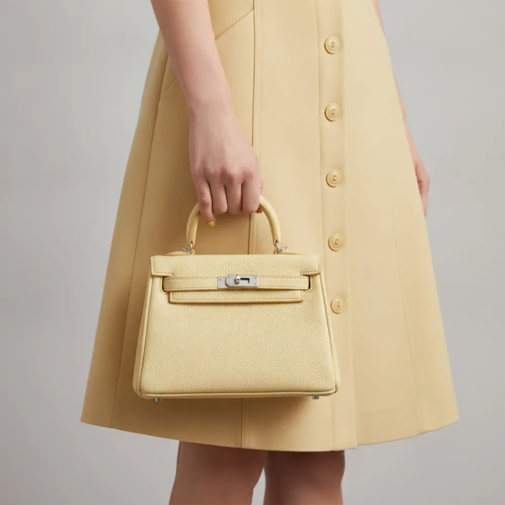 Meilin (S)- Citrus Yellow Premium cowhide leather mini crossbody Bag for women| everyday handbag| durable & stylish ladies shoulder bags| Multi-purpose bags for work, travel, sopping
