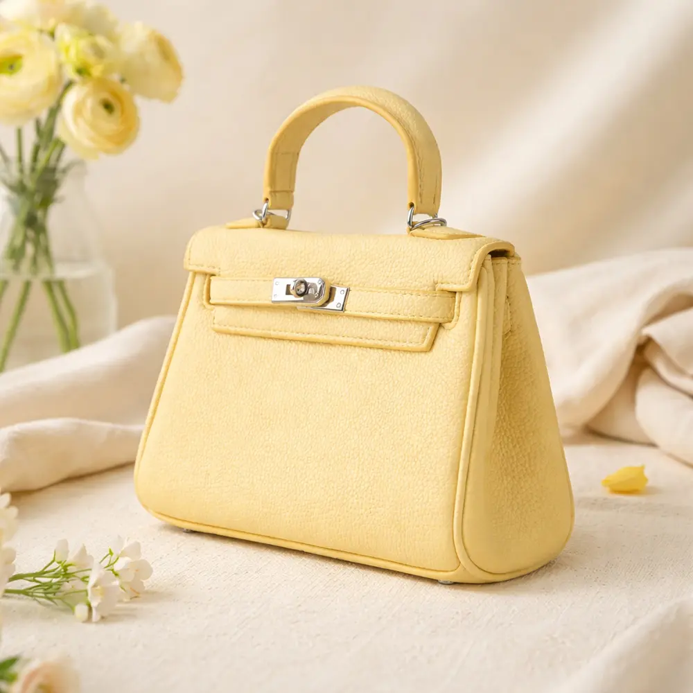 Meilin (S)- Citrus Yellow Premium cowhide leather mini crossbody Bag for women| everyday handbag| durable & stylish ladies shoulder bags| Multi-purpose bags for work, travel, sopping - Image 2