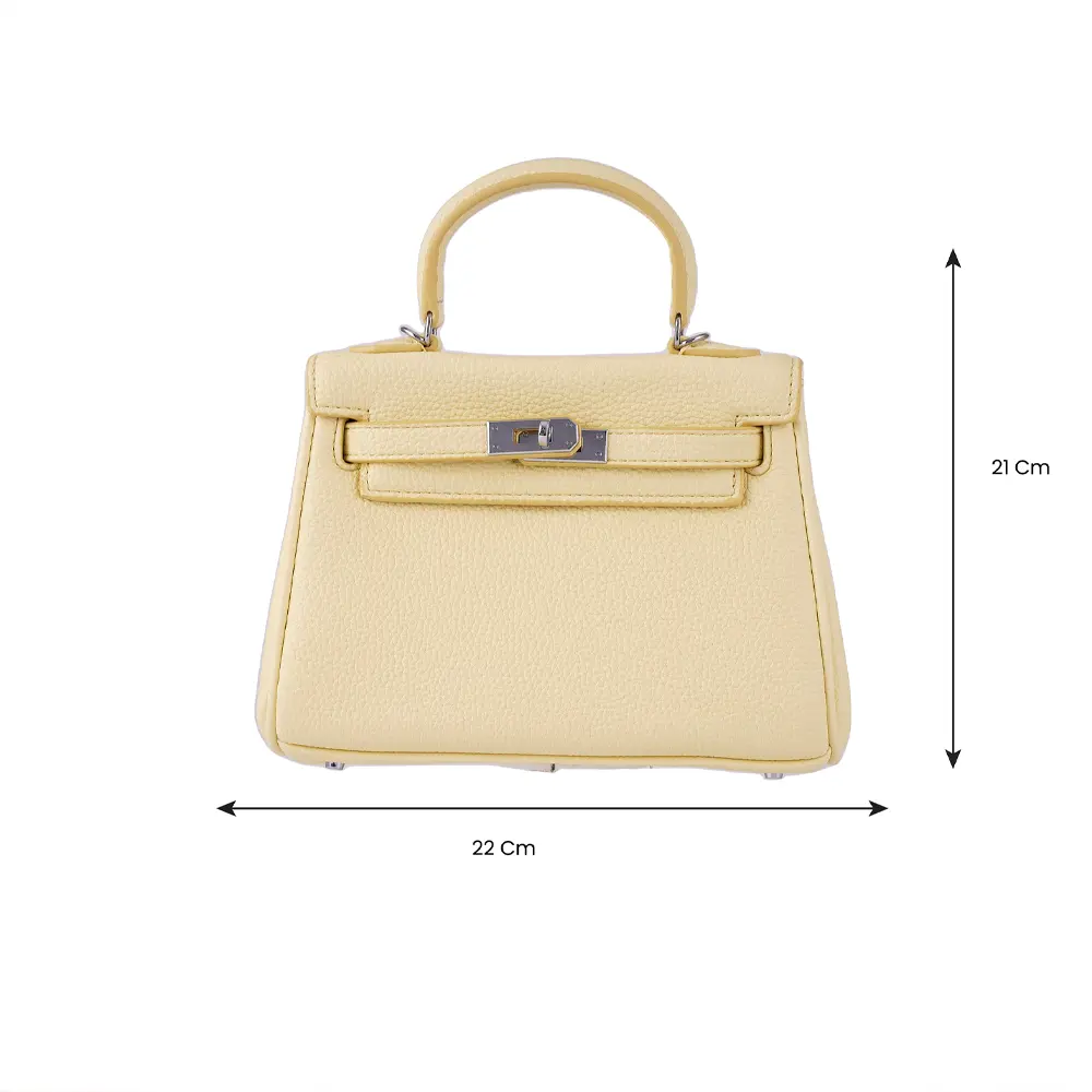 Meilin (S)- Citrus Yellow Premium cowhide leather mini crossbody Bag for women| everyday handbag| durable & stylish ladies shoulder bags| Multi-purpose bags for work, travel, sopping - Image 3