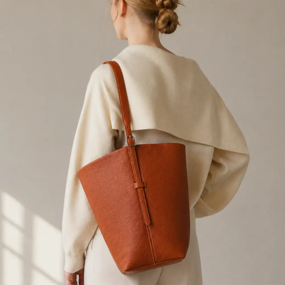 Naira - Tan Premium cowhide leather Tote Bag for women|Spacious everyday handbag| durable & stylish ladies shoulder bags| Multi-purpose bags for work, travel, sopping.