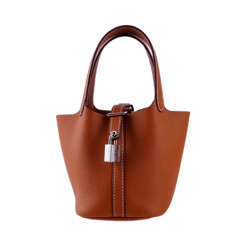 Bansuri (S) Tan Premium cowhide leather mini bucket Bag for women| ladies everyday handbag| durable & stylish bag| Multi-purpose bag for work, travel, sopping - Image 4