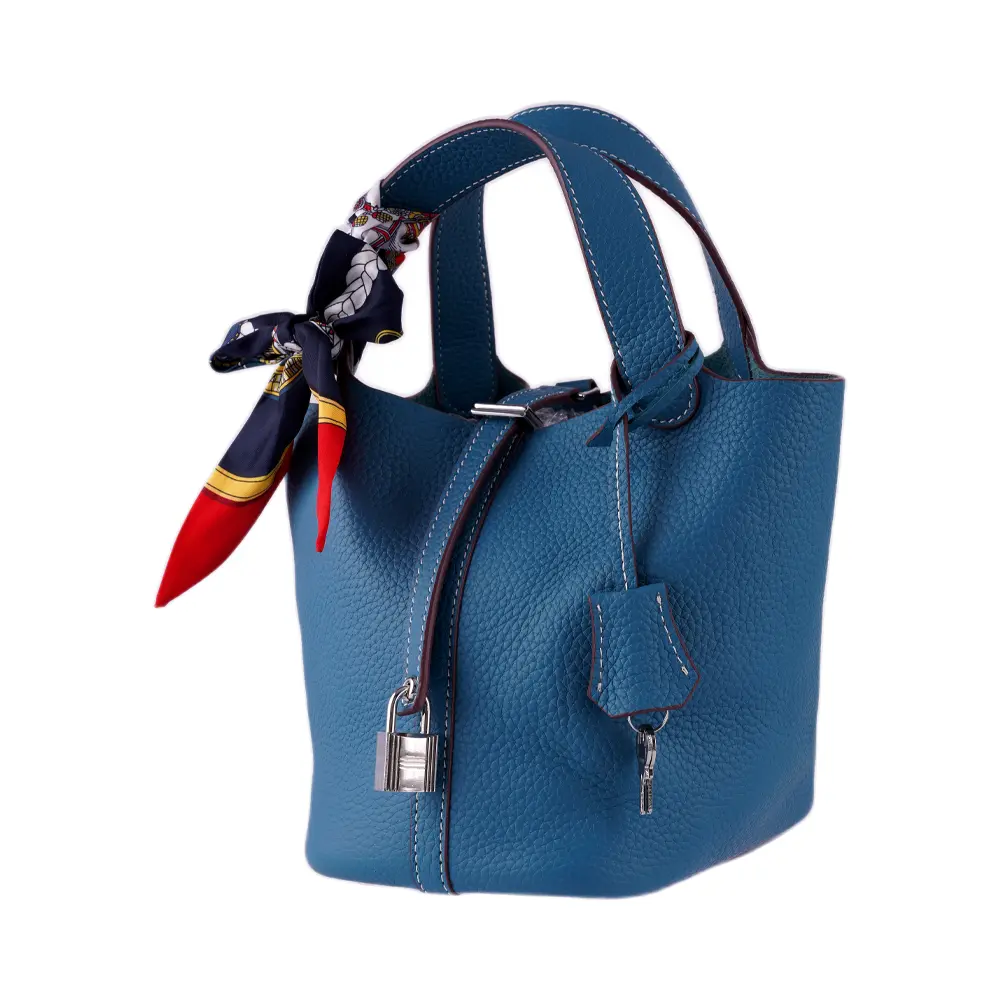 Bansuri (M) - Teal Blue Premium cowhide leather bucket Bag for women| spacious everyday handbag| durable & stylish Ladies shoulder bag| Multi-purpose bag for work, travel, sopping - Image 6
