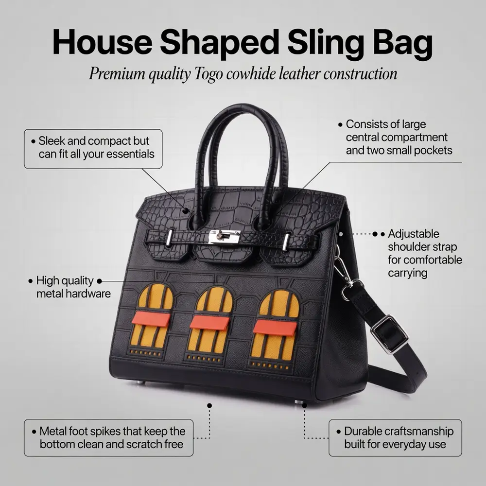 Kiara (M) - Black Premium cowhide leather sling Bag for women| spacious everyday handbag| durable & stylish ladies shoulder bag| Multi-purpose bag for work, travel, sopping - Image 4