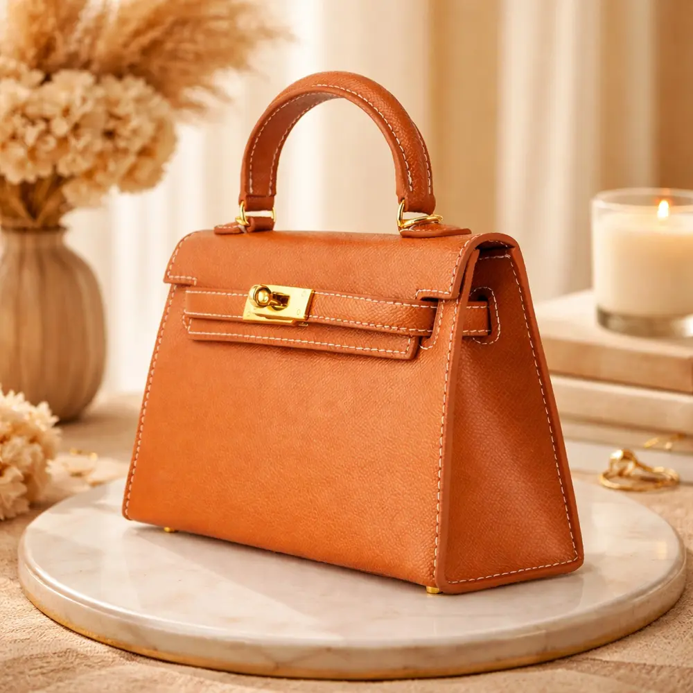 Meilin (S)- Tan Premium cowhide leather mini crossbody Bag for women| everyday handbag| durable & stylish ladies shoulder bags| Multi-purpose bags for work, travel, sopping - Image 2