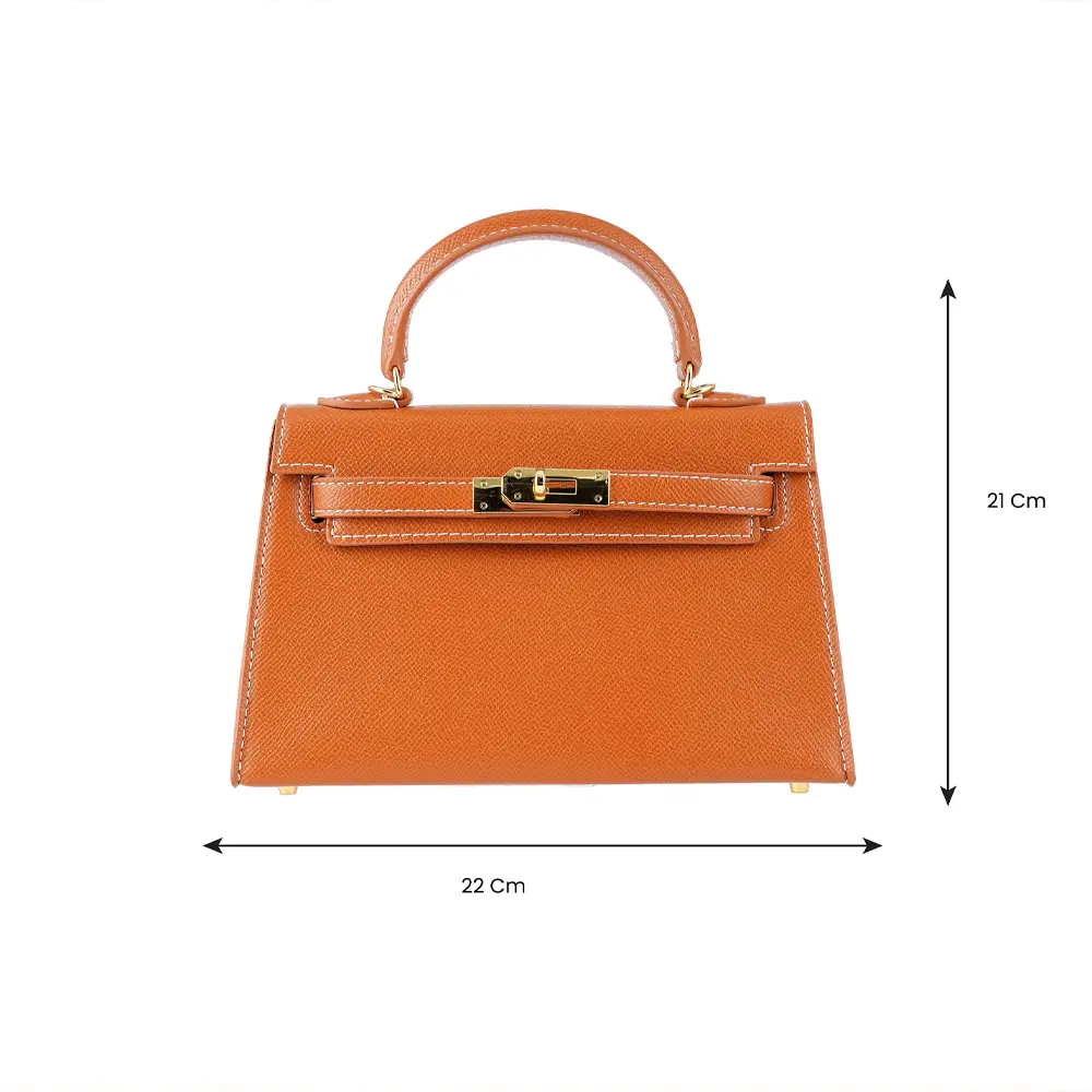 Meilin (S)- Tan Premium cowhide leather mini crossbody Bag for women| everyday handbag| durable & stylish ladies shoulder bags| Multi-purpose bags for work, travel, sopping - Image 3