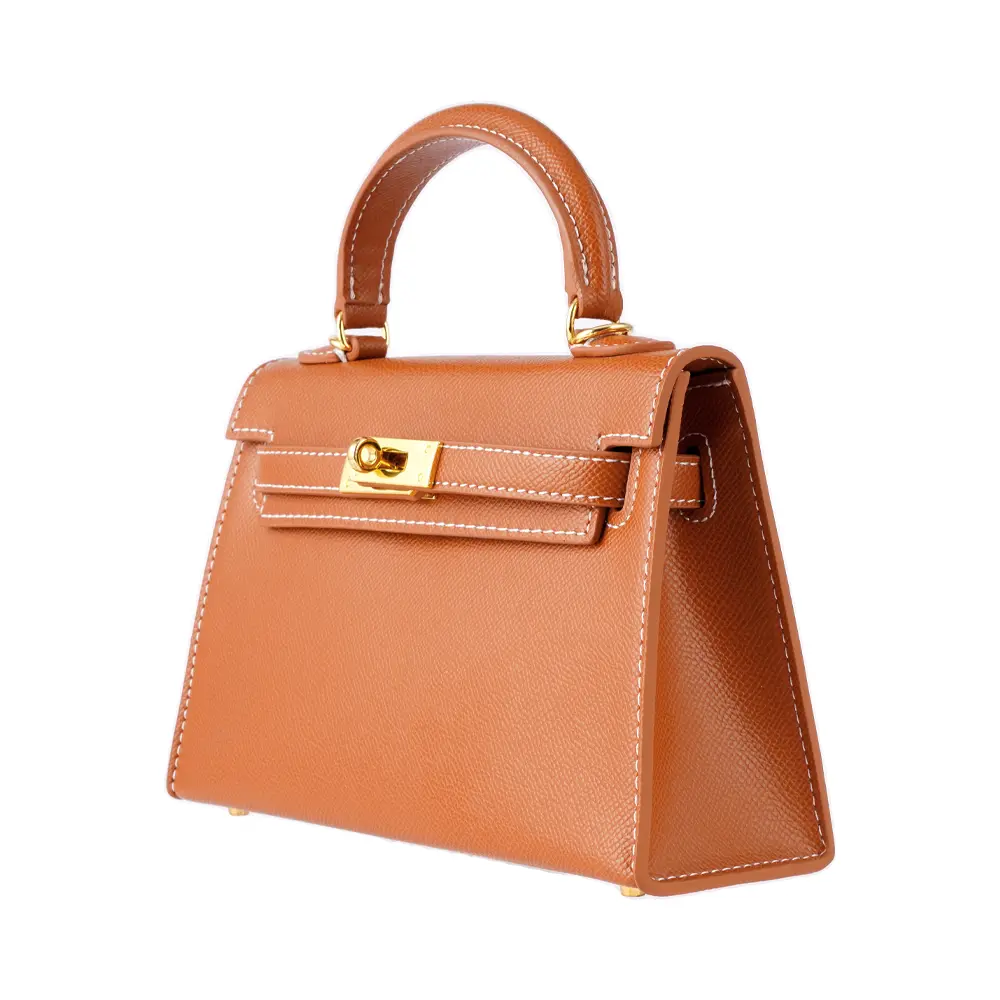 Meilin (S)- Tan Premium cowhide leather mini crossbody Bag for women| everyday handbag| durable & stylish ladies shoulder bags| Multi-purpose bags for work, travel, sopping - Image 5