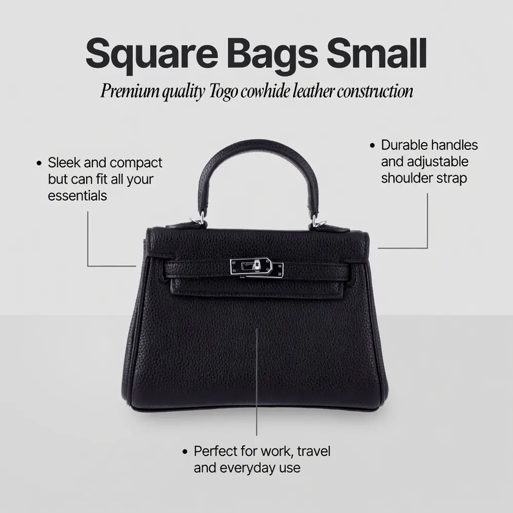 Meilin (S)- Black Premium cowhide leather mini crossbody Bag for women| everyday handbag| durable & stylish ladies shoulder bags| Multi-purpose bags for work, travel, sopping - Image 4