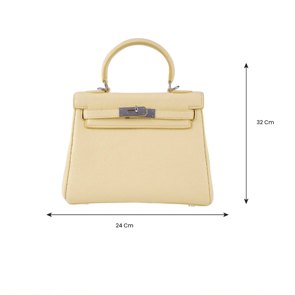 Meilin (M) - Citrus Yellow Premium cowhide leather crossbody Bag for women| everyday handbag| durable & stylish ladies shoulder bags| Multi-purpose bags for work, travel, sopping - Image 3