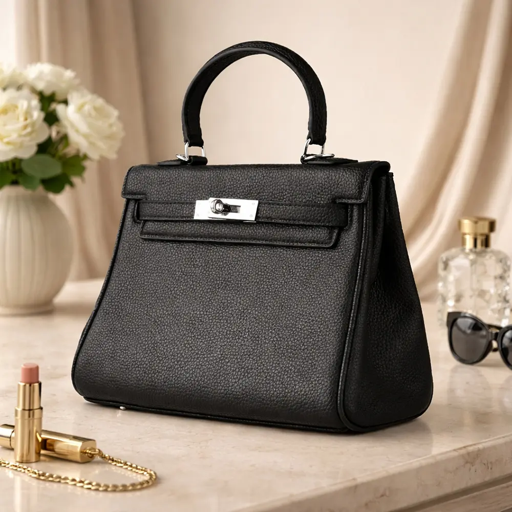 Meilin (M) - Black Premium cowhide leather crossbody Bag for women| everyday handbag| durable & stylish ladies shoulder bags| Multi-purpose bags for work, travel, sopping - Image 2