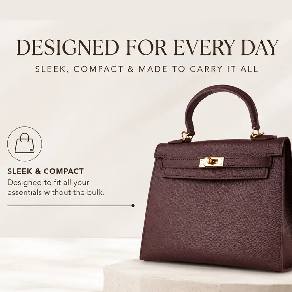 Meilin (M) - Dark Brown Premium cowhide leather crossbody Bag for women| everyday handbag| durable & stylish ladies shoulder bags| Multi-purpose bags for work, travel, sopping - Image 4