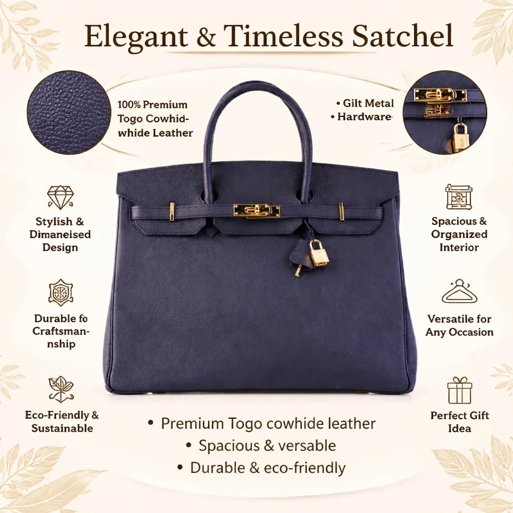 Tammara's Black Premiun cowhide leather satchel Bag for women|Spacious everyday handbag| durable & stylish tote bags| Multi-purpose bags for work, travel, sopping - Image 4