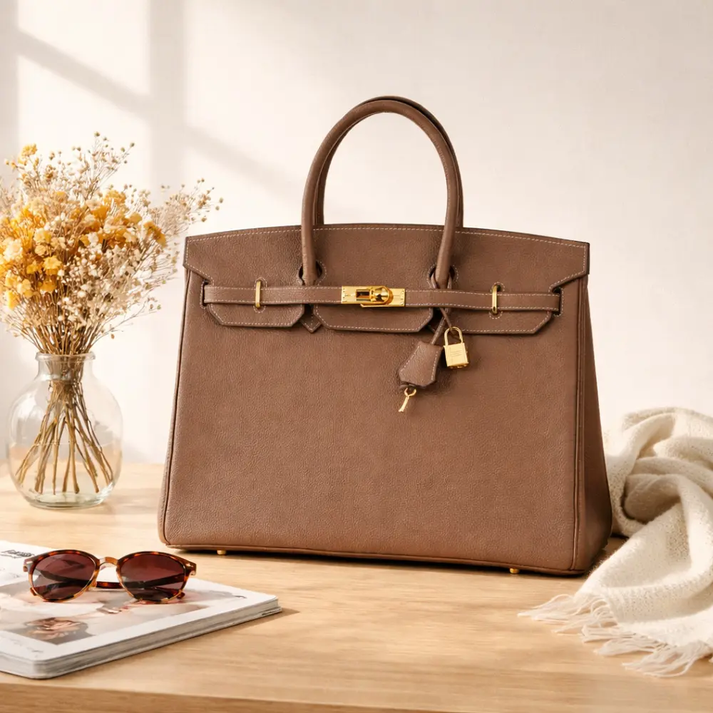 Tammara's Khaki Premiun cowhide leather satchel Bag for women|Spacious everyday handbag| durable & stylish tote bags| Multi-purpose bags for work, travel, sopping - Image 2