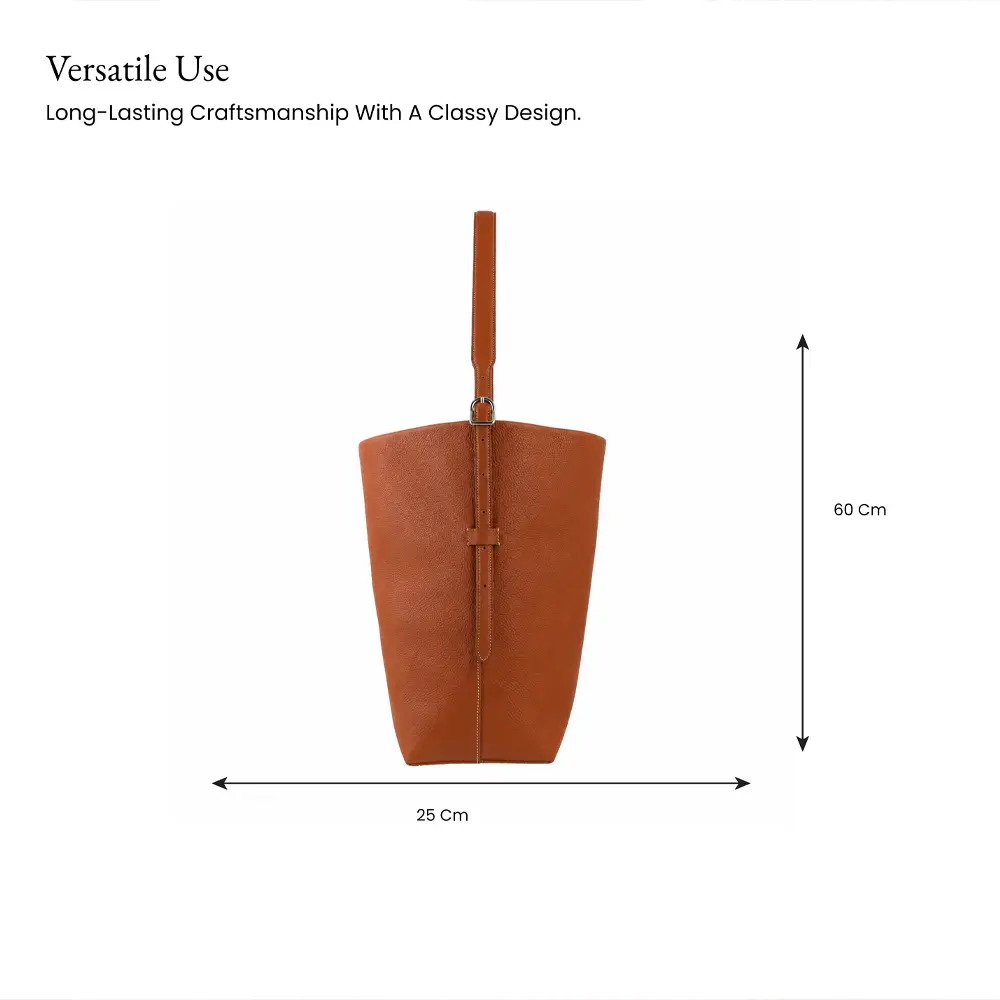 Naira - Tan Premium cowhide leather Tote Bag for women|Spacious everyday handbag| durable & stylish ladies shoulder bags| Multi-purpose bags for work, travel, sopping. - Image 3