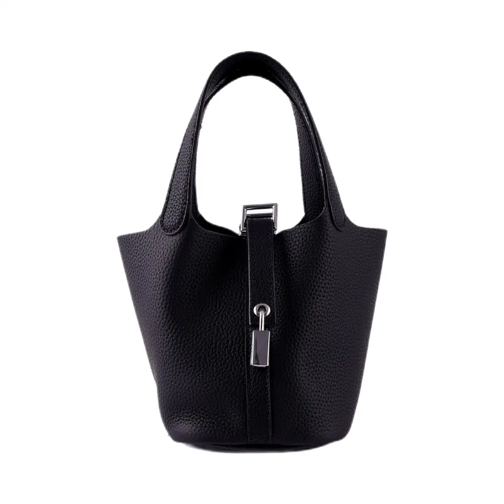 Bansuri (S) Black Premium cowhide leather mini bucket Bag for women| ladies everyday handbag| durable & stylish bag| Multi-purpose bag for work, travel, sopping - Image 5