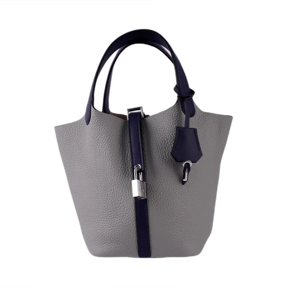 Bansuri (M) - Elephant Grey Premium cowhide leather bucket Bag for women| spacious everyday handbag| durable & stylish Ladies shoulder bag| Multi-purpose bag for work, travel, sopping - Image 6