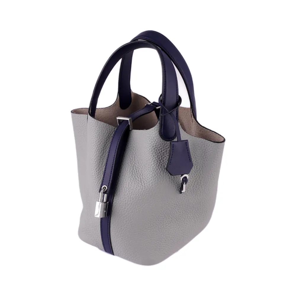Bansuri (M) - Elephant Grey Premium cowhide leather bucket Bag for women| spacious everyday handbag| durable & stylish Ladies shoulder bag| Multi-purpose bag for work, travel, sopping - Image 8
