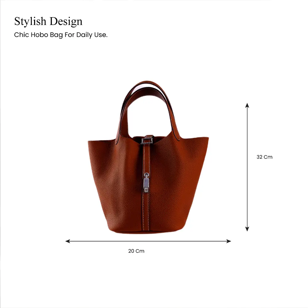 Shiori(M) - Tan Premium cowhide leather Hobo Bag for women| spacious everyday handbag| durable & stylish ladies shoulder bag| Multi-purpose bag for work, travel, sopping - Image 3