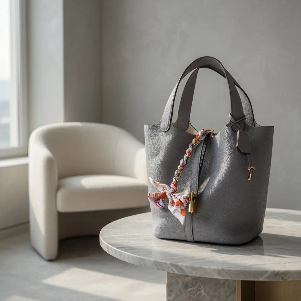 Shiori(L) - Powder Blue Premium cowhide leather Hobo Bag for women| spacious everyday handbag| durable & stylish ladies shoulder bag| Multi-purpose bag for work, travel, sopping