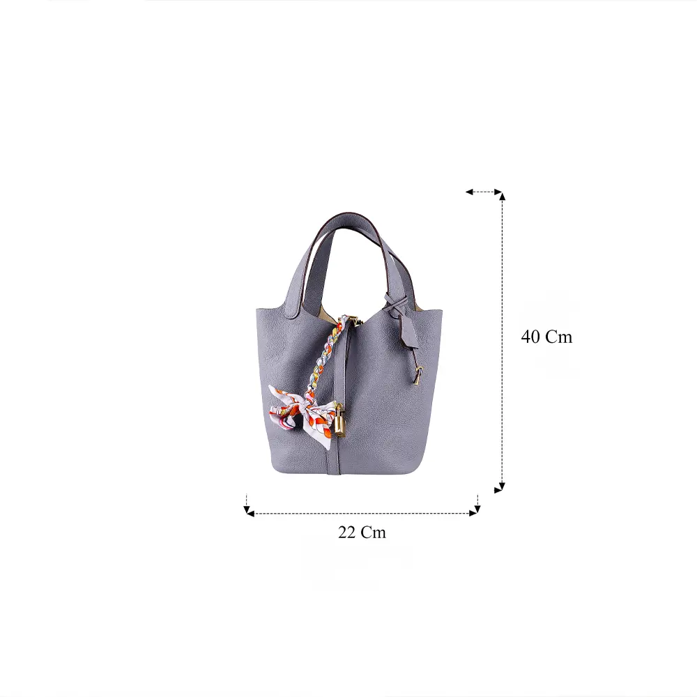 Shiori(L) - Powder Blue Premium cowhide leather Hobo Bag for women| spacious everyday handbag| durable & stylish ladies shoulder bag| Multi-purpose bag for work, travel, sopping - Image 3