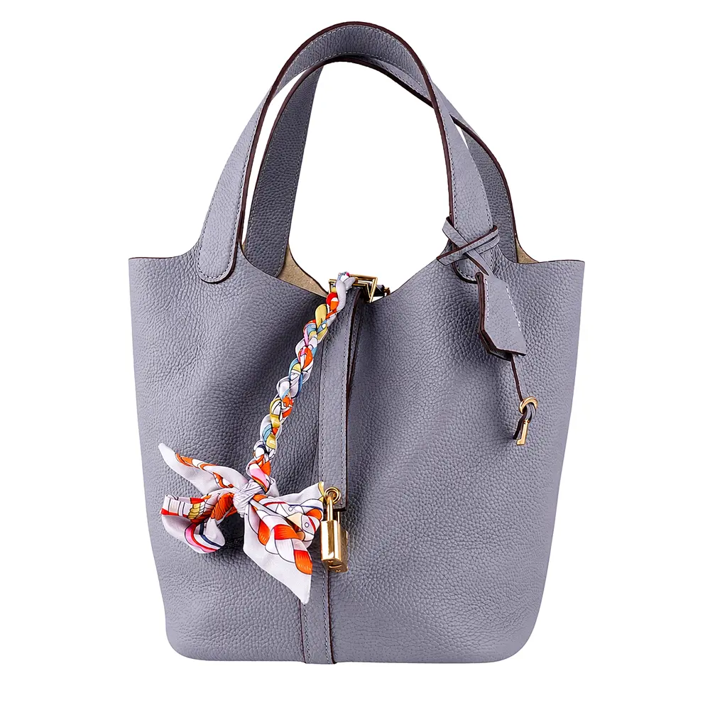 Shiori(L) - Powder Blue Premium cowhide leather Hobo Bag for women| spacious everyday handbag| durable & stylish ladies shoulder bag| Multi-purpose bag for work, travel, sopping - Image 5