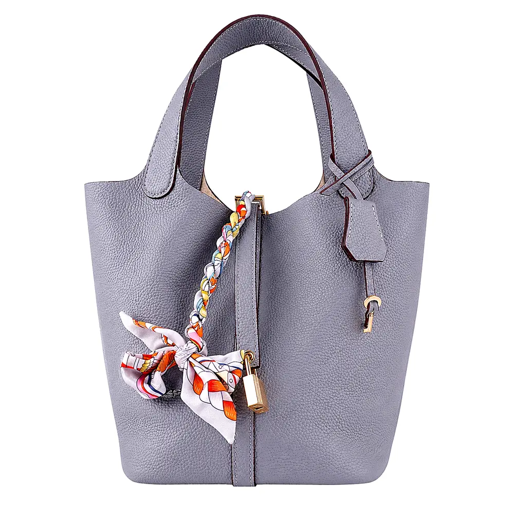Shiori(L) - Powder Blue Premium cowhide leather Hobo Bag for women| spacious everyday handbag| durable & stylish ladies shoulder bag| Multi-purpose bag for work, travel, sopping - Image 7
